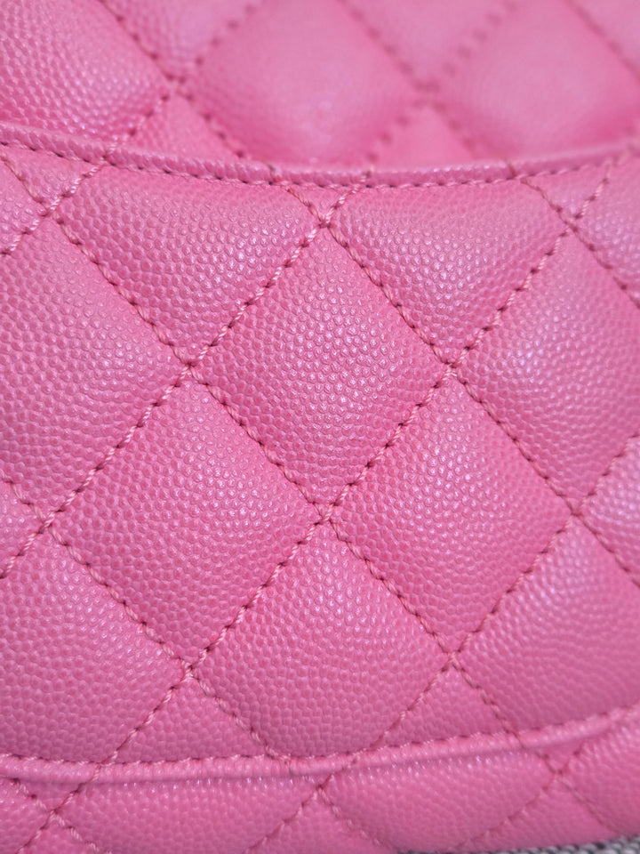 Chanel series 31 21P 2021 Pre Spring/Summer Collection Pink Caviar Coco Handle Flap Bag with Top Handle and Detachable Strap size Small