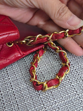 Load image into Gallery viewer, Chanel series 1 Red Lambskin 24K GHW Vintage Classic Mini Flap Bag
