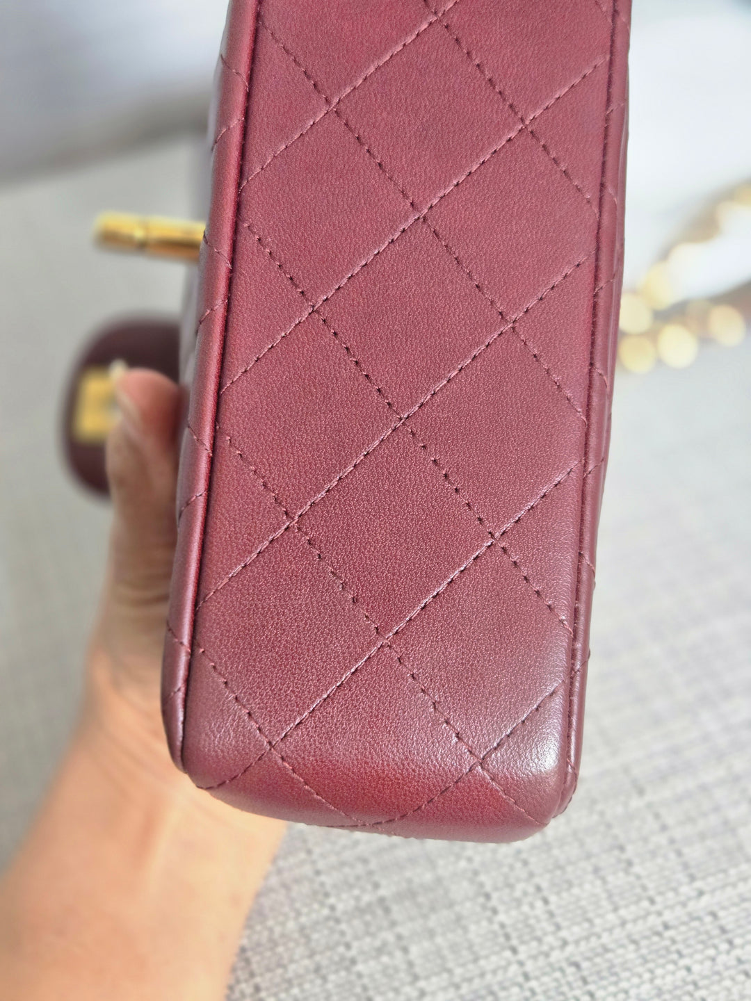 Chanel series 21 2015 15B Collection Burgundy Lambskin GHW Mini Rectangular Flap Bag
