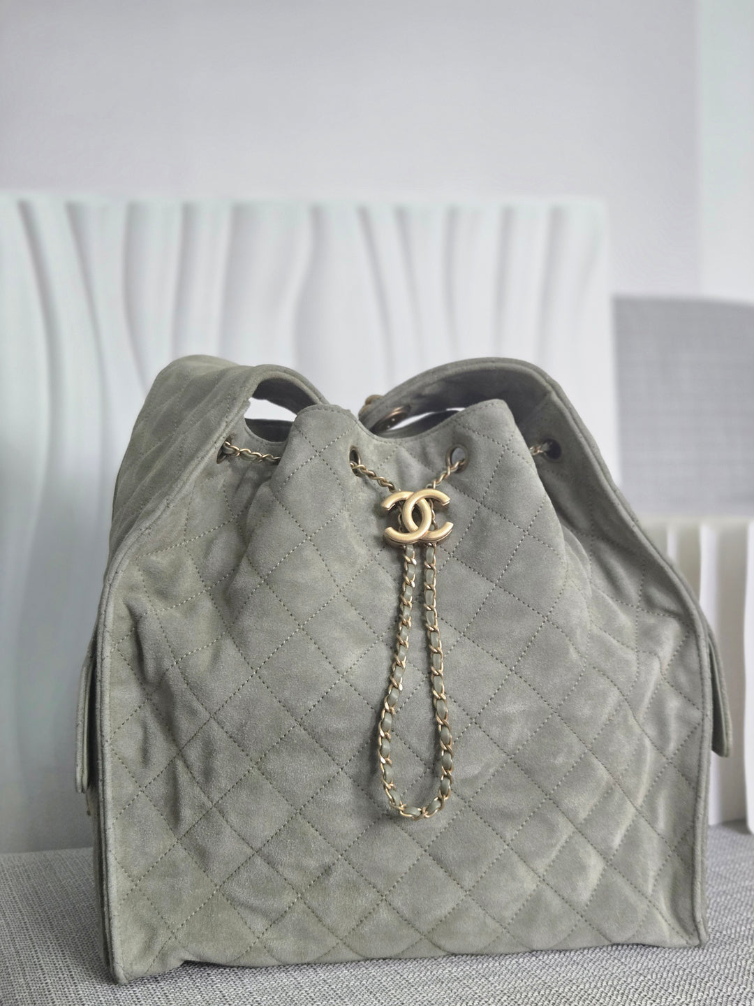 CHANEL 25C collection 2024/2025 cruise collection Khaki Suede Aged GHW 25 Hobo Bag size Medium
