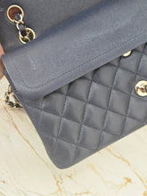 Load image into Gallery viewer, Chanel series 29 20C Collection Navy Caviar Medium ML Classic Double Flap Bag 11.12 with Champagne GHW
