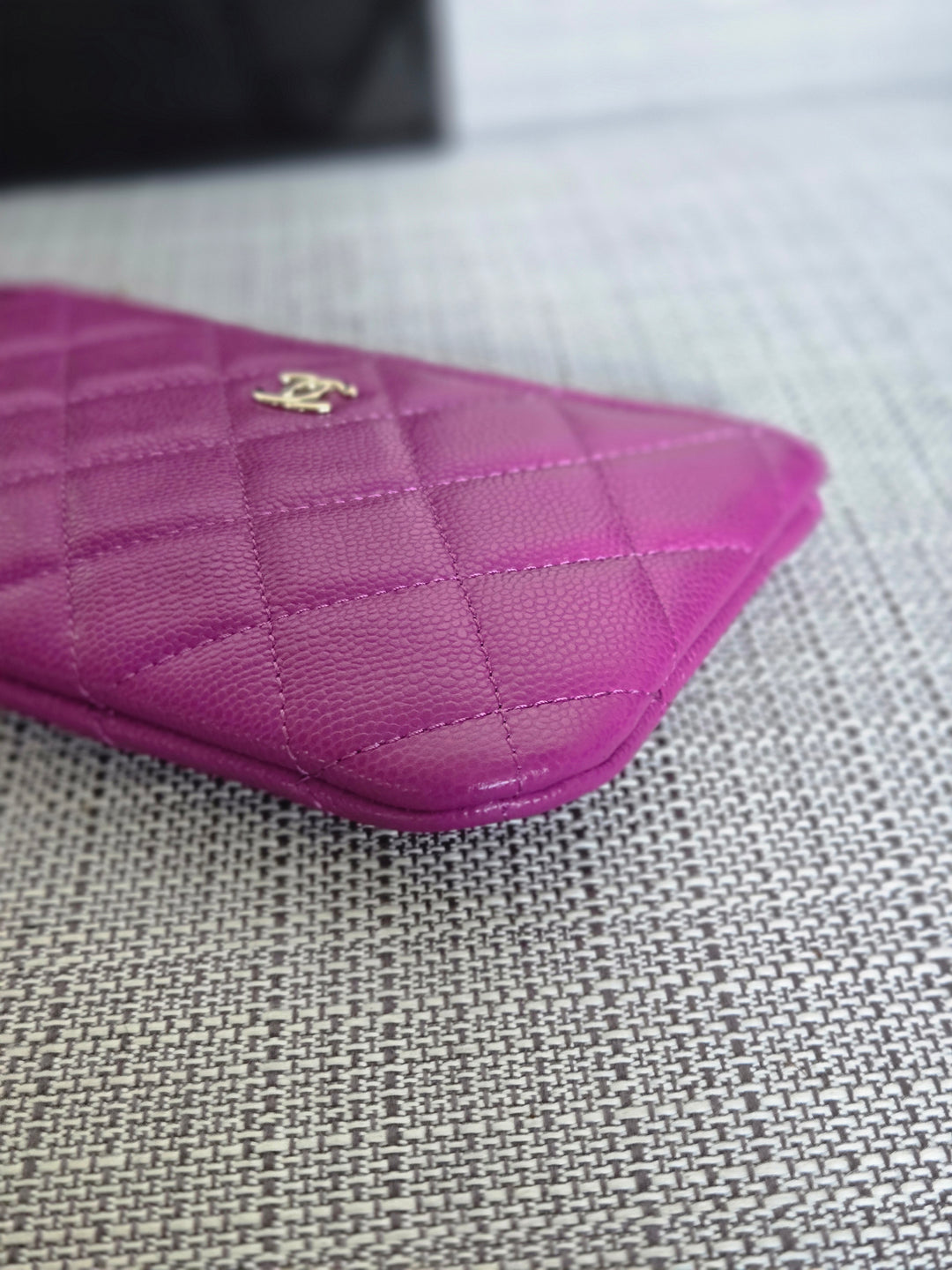 Chanel 2023 23C collection Purple Caviar LGHW Mini O Case/Pouch
