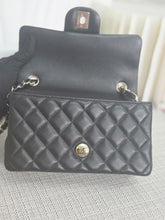Load image into Gallery viewer, CHANEL Black Lambskin LGHW Mini Rectangular Flap Bag microchipped
