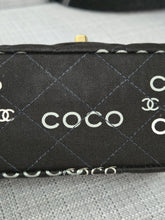 Load image into Gallery viewer, Chanel series 7 2002/2003 Black Canvas Quilted “COCO” Medium Classic Flap Light Gold Hardware
