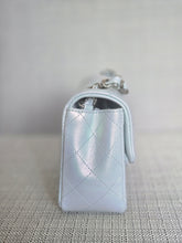 Load image into Gallery viewer, Chanel 21K collection 2021 Iridescent Light Blue Calf skin SHW Mini Rectangular Flap Bag
