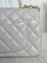Load image into Gallery viewer, CHANEL 21A light Grey Lambskin Aged GHW Mini Rectangular Flap Bag with Top Handle
