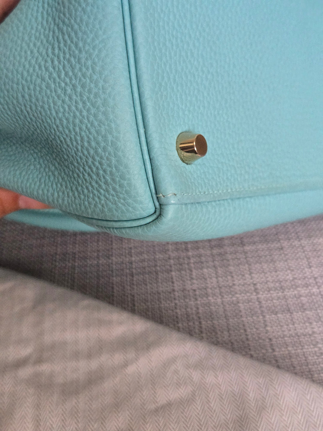 Hermes Kelly 28 in Bleu Atoll Togo Leather GHW