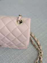 Load image into Gallery viewer, Chanel 23S 2023 Spring/Summer Collection Light Pink Lambskin champagne GHW Mini Rectangular Flap Bag
