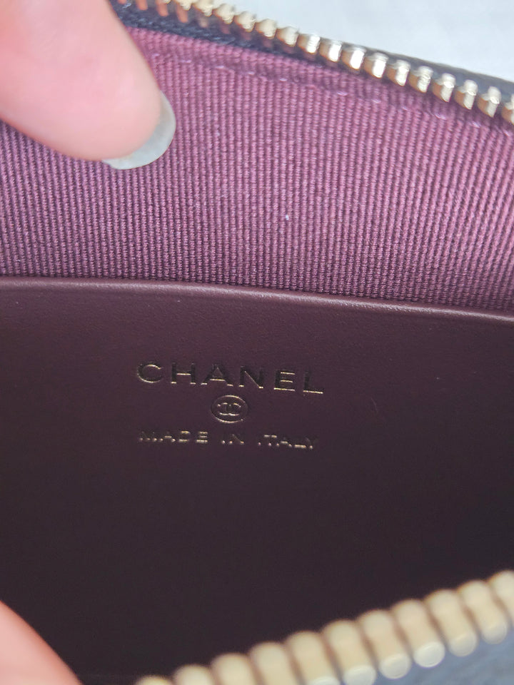 CHANEL new style Clutch/Wallet on Chain WOC in Black caviar LGHW and Burgundy lining 2025