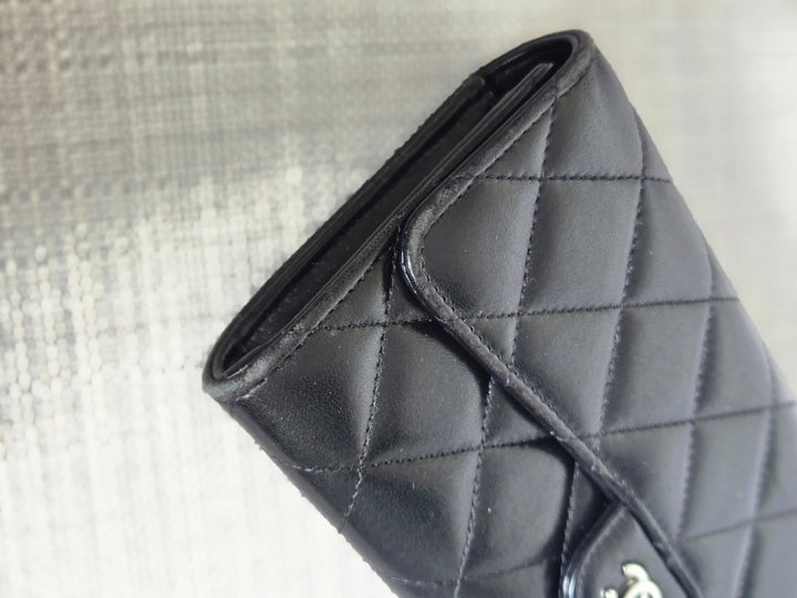 Chanel series 24 Black Lambskin SHW Full size Sarah Wallet