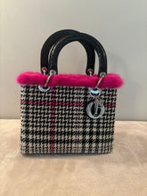 Load image into Gallery viewer, DIOR Lady Dior Medium Tweed Houndstooth with Hot Pink Mink

