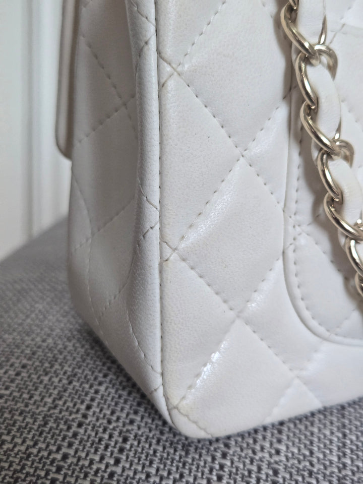 CHANEL series 23 2016 White Lambskin LGHW Mini Rectangular Flap Bag
