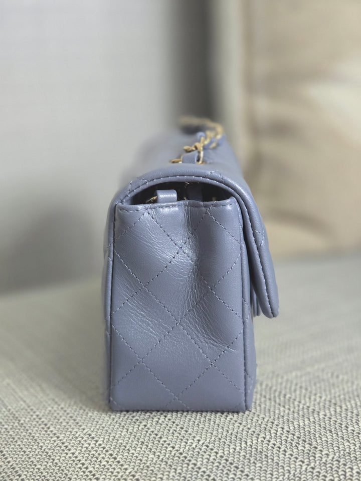 Chanel 22B Iridescent Light purple lambskin champagne GHW Mini Rectangular Flap Bag
