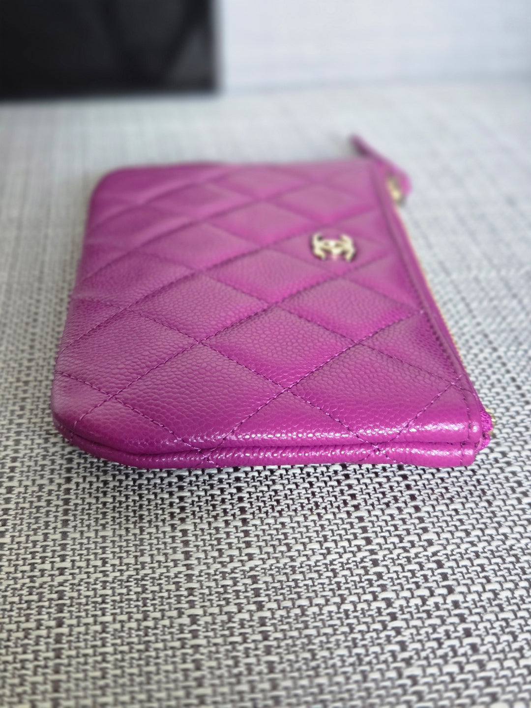 Chanel 2023 23C collection Purple Caviar LGHW Mini O Case/Pouch