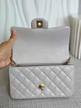 Load image into Gallery viewer, CHANEL 21A light Grey Lambskin Aged GHW Mini Rectangular Flap Bag with Top Handle
