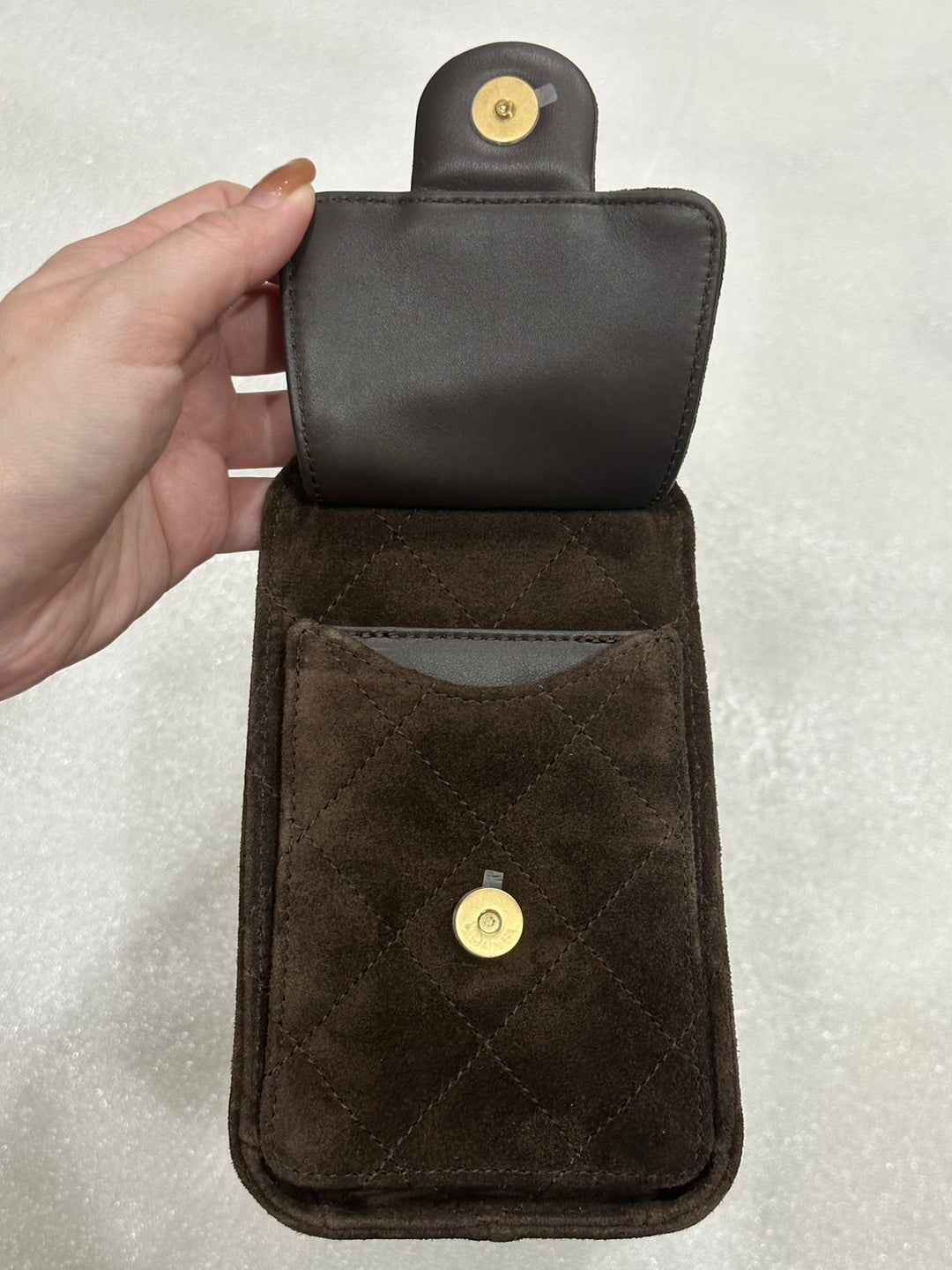 CHANEL 26C Brown Suede Aged GHW Mini 25 Hobo Bag