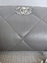 Load image into Gallery viewer, Chanel 19 size Small From 2022 in Dark grey Lambskin Mixed GHW with Silver colourway Flap Bag with Top Handle
