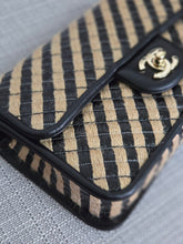 Load image into Gallery viewer, Chanel series 31 21P 2021 Pre spring/summer collection Raffia Black/Beige Mini Rectangular Flap Bag
