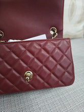 Load image into Gallery viewer, Chanel 23S 2023 Spring/Summer Collection Burgundy Lambskin Classic Mini Rectangular Flap Bag with Champagne GHW
