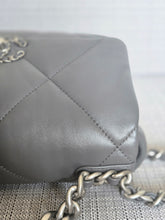 Load image into Gallery viewer, Chanel 19 size Small From 2022 in Dark grey Lambskin Mixed GHW with Silver colourway Flap Bag with Top Handle
