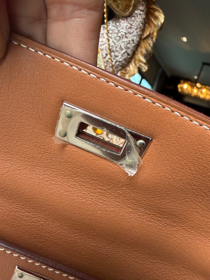 Hermès Kelly Cut Gold Swift Leather PHW Stamp R 2014
