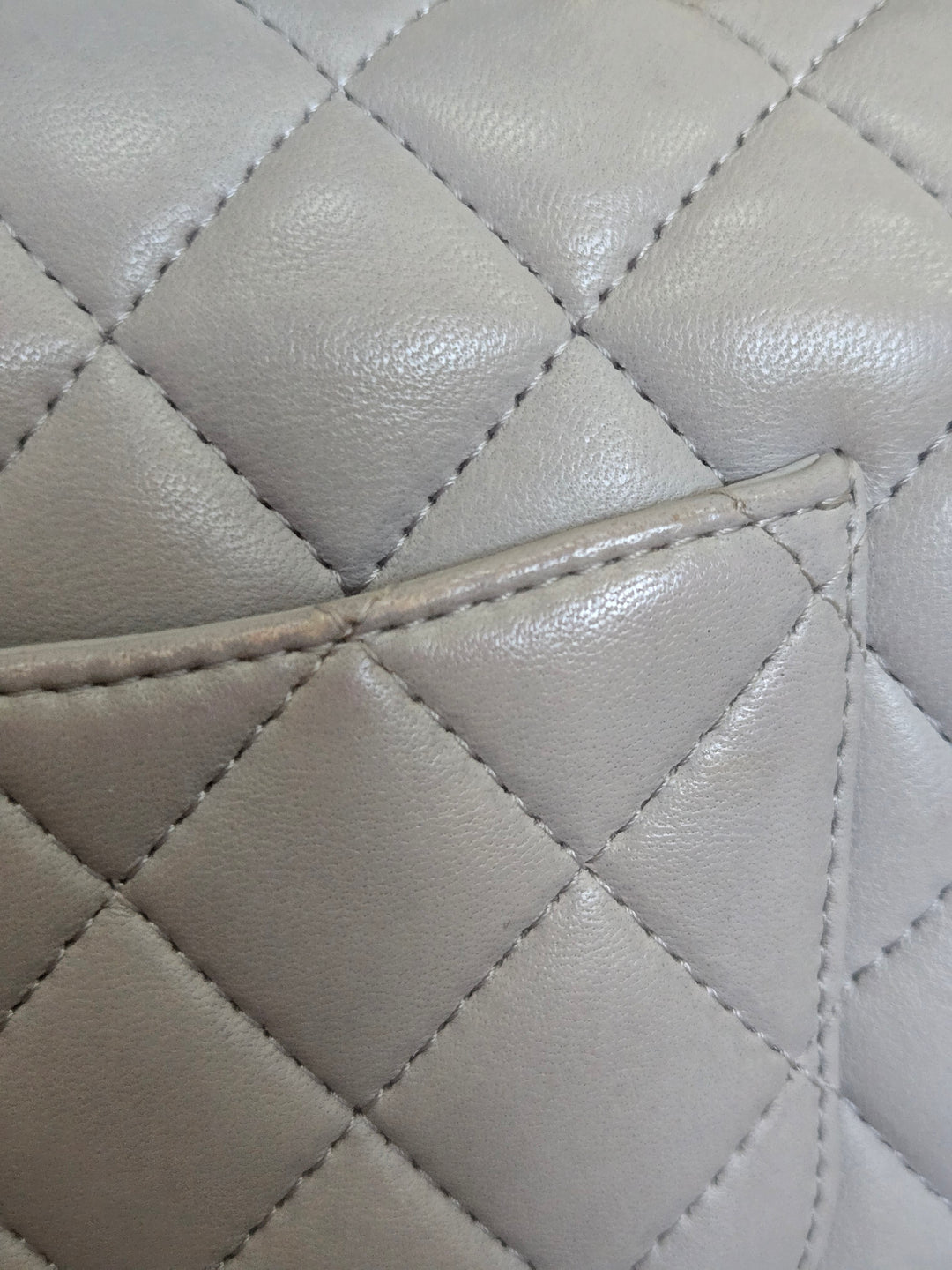 CHANEL 21A light Grey Lambskin Aged GHW Mini Rectangular Flap Bag with Top Handle
