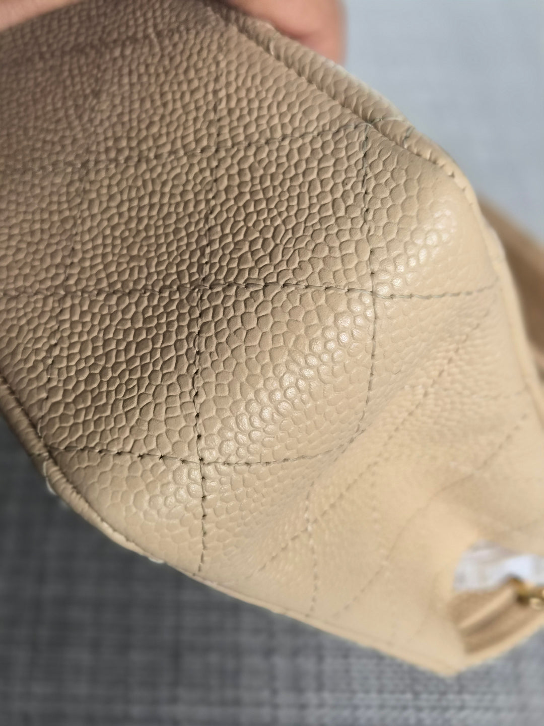 CHANEL series 15 2011/2012 Beige Clair Caviar GHW Medium ML Timeless Classic Double Flap Bag
