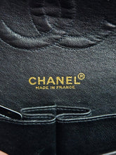 Load image into Gallery viewer, Chanel series 7 2002/2003 Black Canvas Quilted “COCO” Medium Classic Flap Light Gold Hardware
