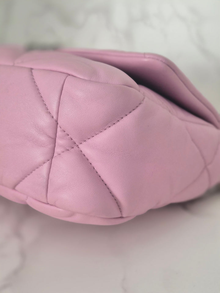 CHANEL 19 size Small in Pink Lambskin SHW 22B 2022 Flap Bag with Top Handle