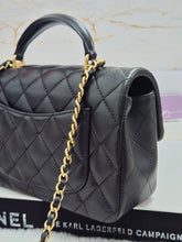 Load image into Gallery viewer, Chanel Black Lambskin GHW Top Handle Mini Rectangular Flap Bag
