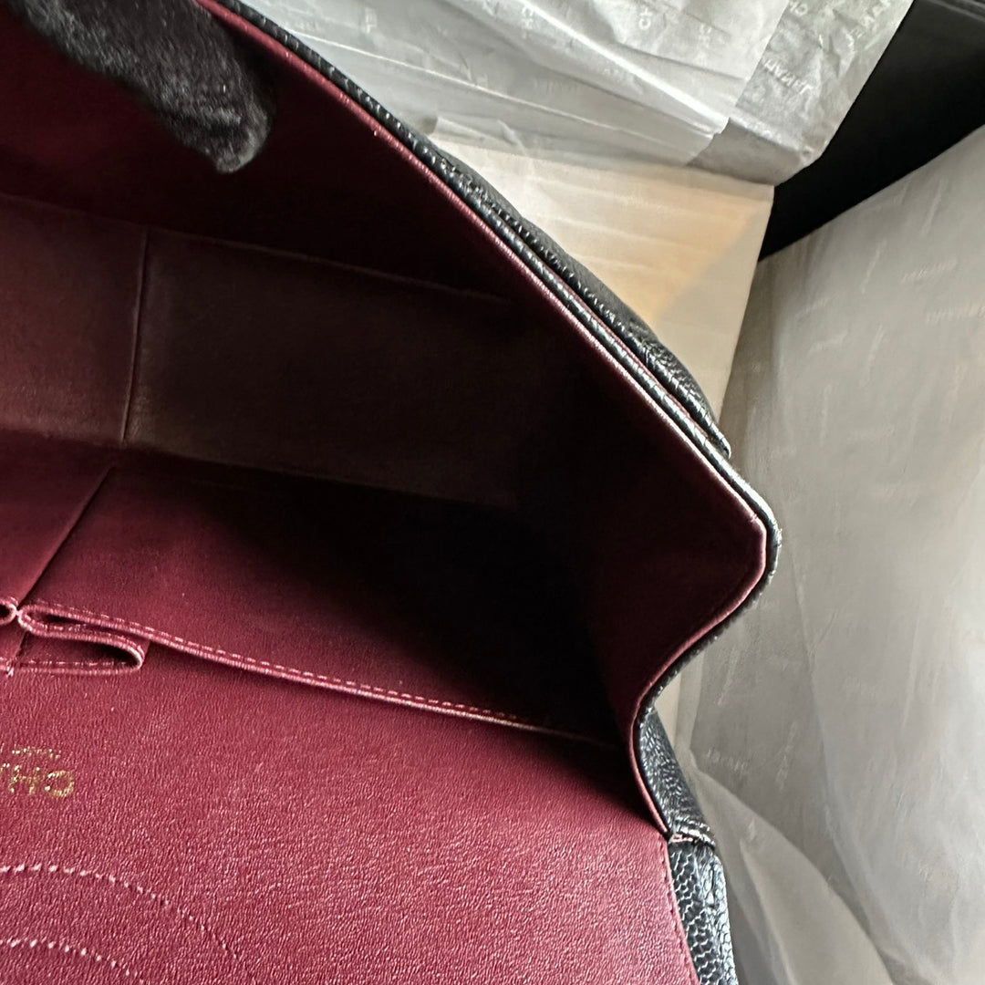 CHANEL series 159 2011/2012 Black Caviar GHW Jumbo Classic Timeless Double Flap Bag