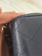 Load image into Gallery viewer, Chanel series 29 20C Collection Navy Caviar Medium ML Classic Double Flap Bag 11.12 with Champagne GHW
