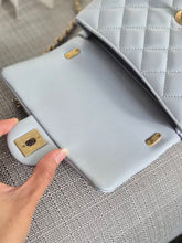 Load image into Gallery viewer, CHANEL Pearl Twist Pearly Silver Light Blue Lambskin Mini Flap Bag
