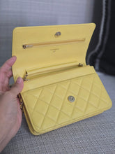 Load image into Gallery viewer, Chanel series 30 2020 Yellow Caviar LGHW Classic Wallet on chain (WOC)
