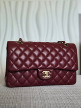 Load image into Gallery viewer, CHANEL 19B collection Series 28 Burgundy Caviar LGHW Medium Timeless Classic Double Flap Bag 11.12
