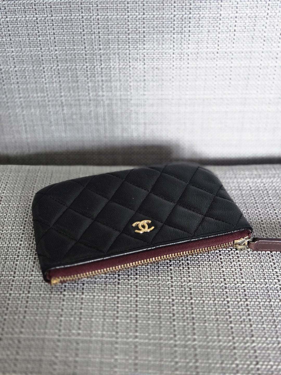 Chanel series 24 Black Caviar LGHW Mini O Case/Pouch