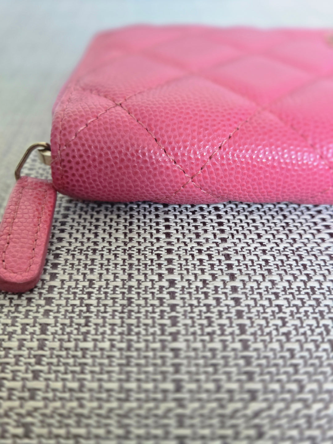 Chanel series 27 2019 19C collection Barbie Bright Pink Caviar LGHW Medium Zippy Wallet 6 inches