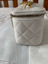 Load image into Gallery viewer, CHANEL 2023 23P Collection White Caviar Sweetheart Adjustable chain Small vanity Case with Aged GHW
