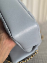 Load image into Gallery viewer, CHANEL Pearl Twist Pearly Silver Light Blue Lambskin Mini Flap Bag
