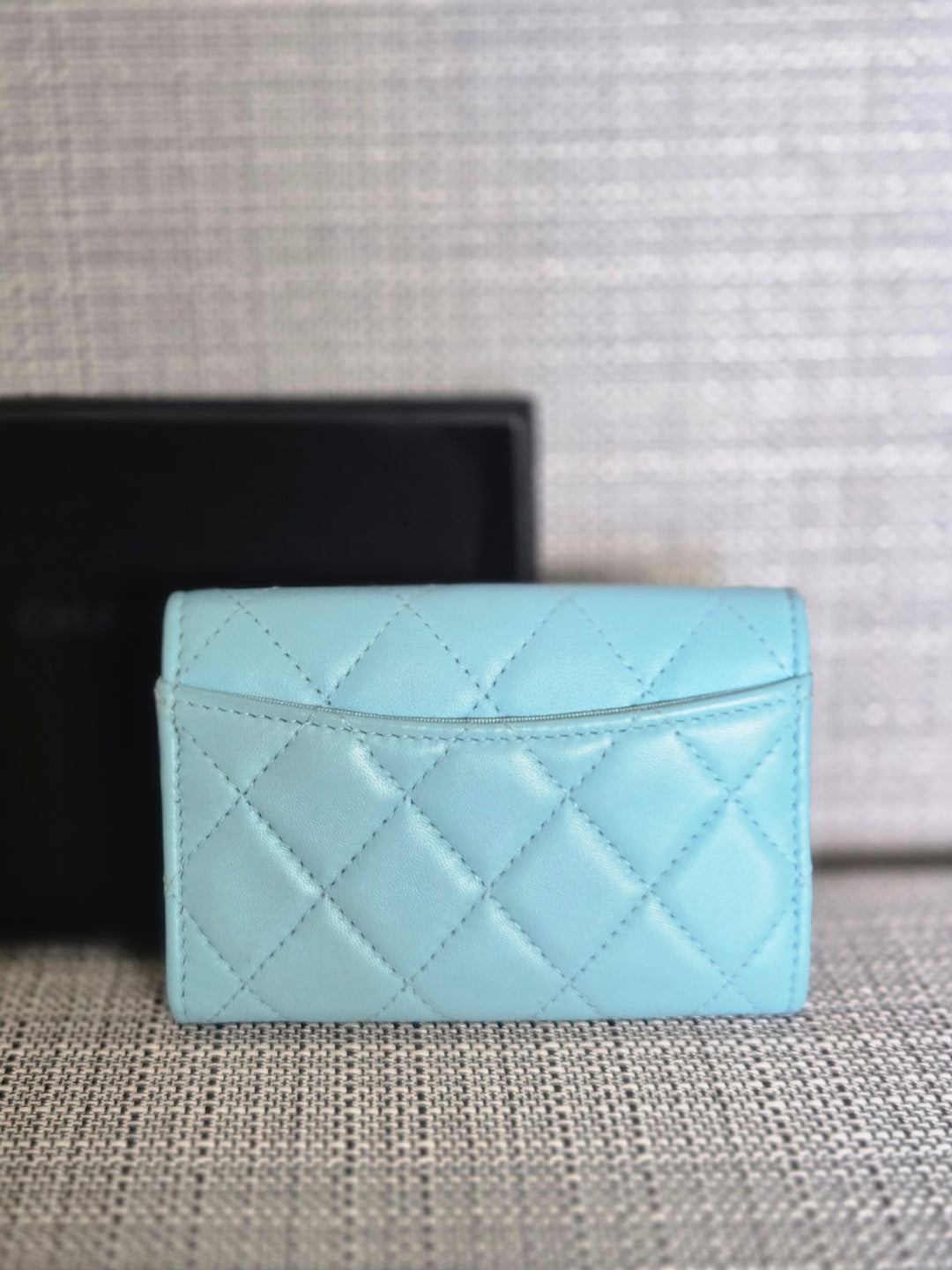 Chanel series 31 21S collection Bright Blue Lambskin SHW Flap Card Holder