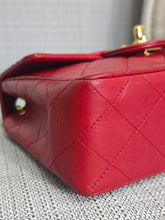 Load image into Gallery viewer, Chanel series 1 Red Lambskin 24K GHW Vintage Classic Mini Flap Bag
