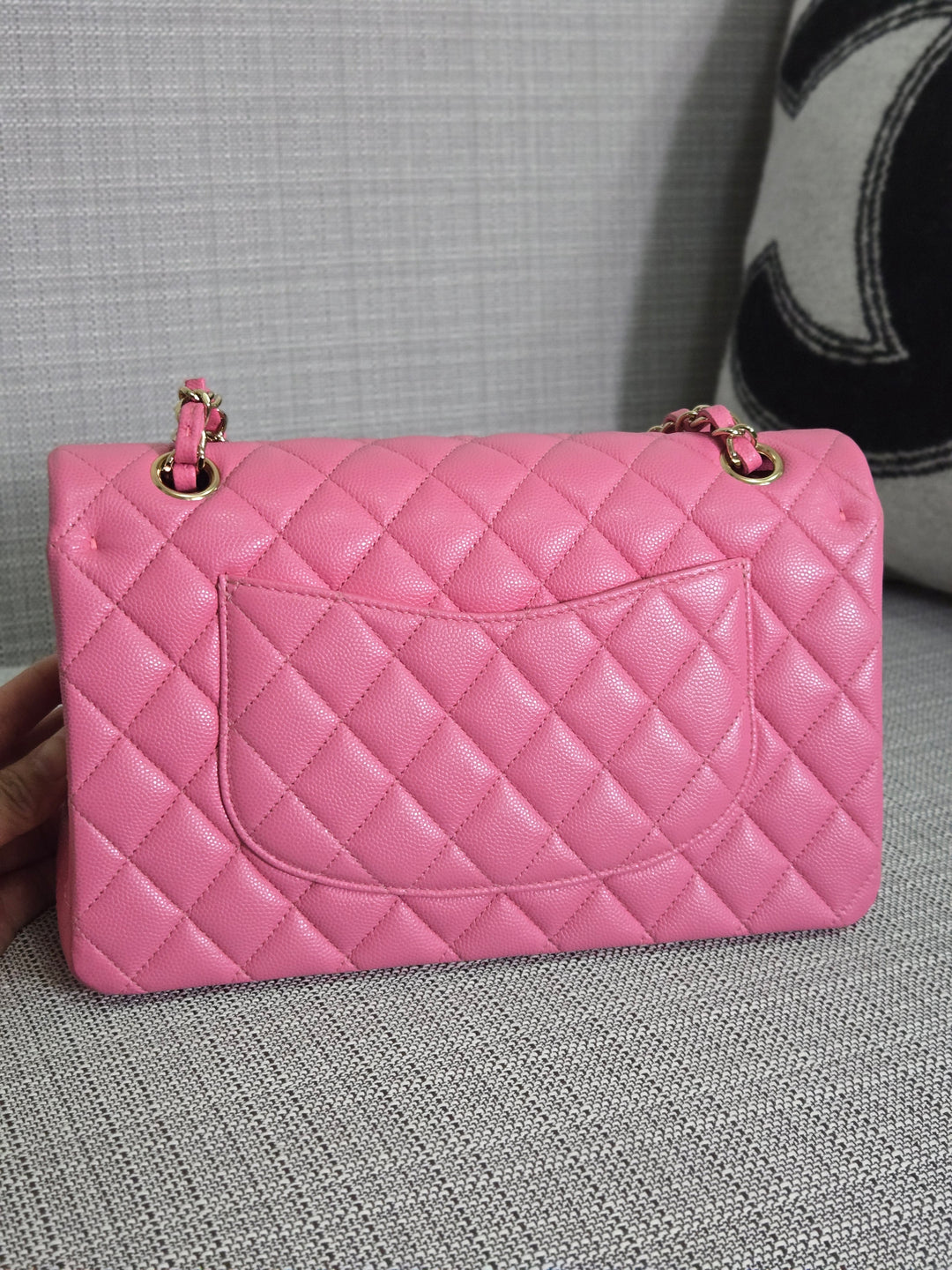 Chanel 21P 2021 Pre spring/summer collection Pink Caviar Champagne GHW 11.12 Timeless Classic Medium ML Double Flap Bag