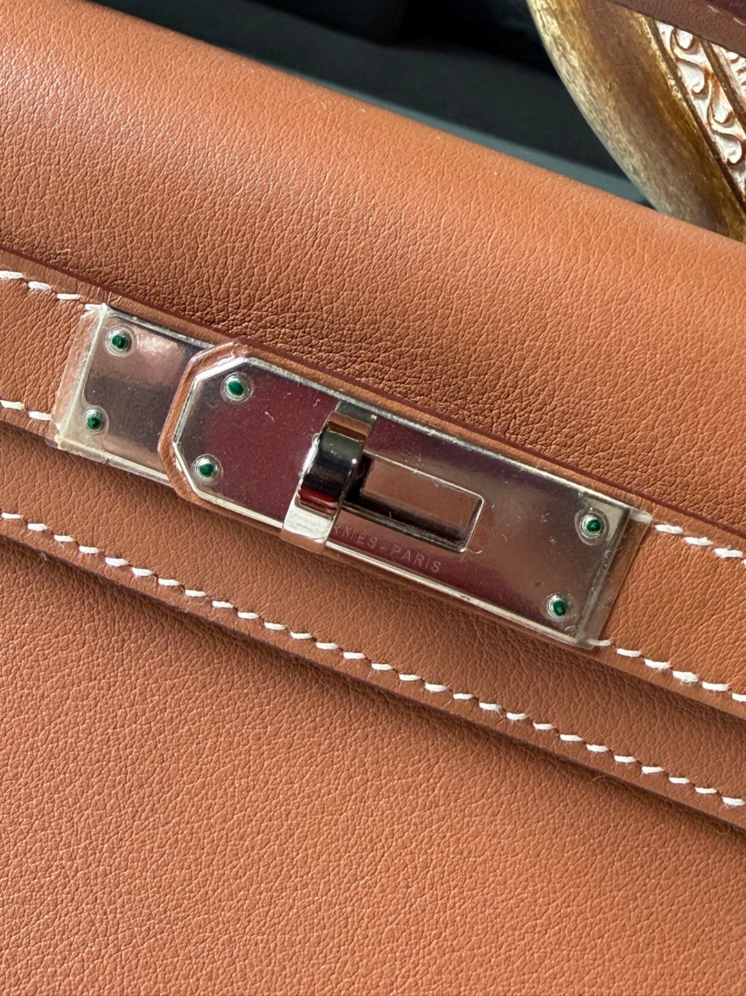 Hermès Kelly Cut Gold Swift Leather PHW Stamp R 2014