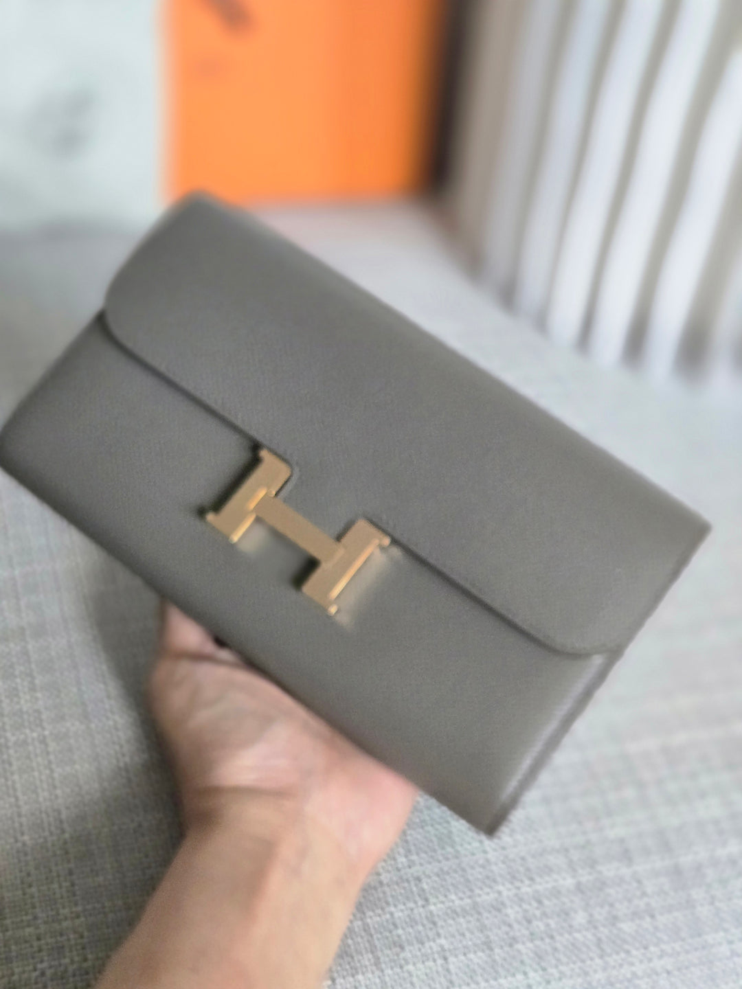 Hermes Constance to Go Long Wallet in Gris Etain Epsom Leather GHW Stamp Z 2021