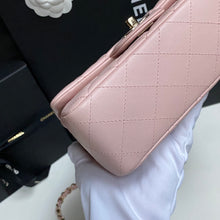 Load image into Gallery viewer, Chanel 23S 2023 Spring/Summer Collection Light Pink Lambskin Champagne GHW Mini rectangular flap bag
