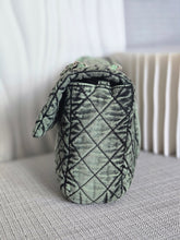 Load image into Gallery viewer, CHANEL Green Denimpression SHW size Jumbo Single Flap Bag

