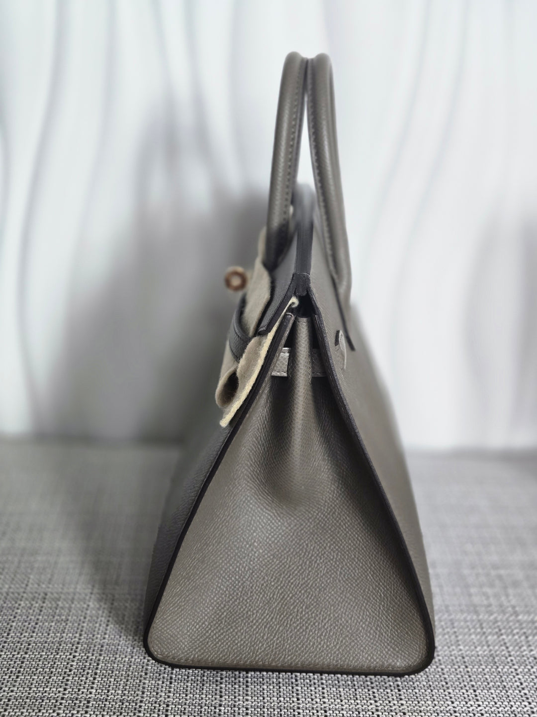 Hermes Birkin 25 Gris Etain Epsom Sellier Leather GHW stamp B 2023