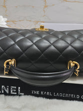 Load image into Gallery viewer, Chanel Black Lambskin GHW Top Handle Mini Rectangular Flap Bag
