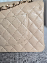 Load image into Gallery viewer, CHANEL series 15 2011/2012 Beige Clair Caviar GHW Medium ML Timeless Classic Double Flap Bag
