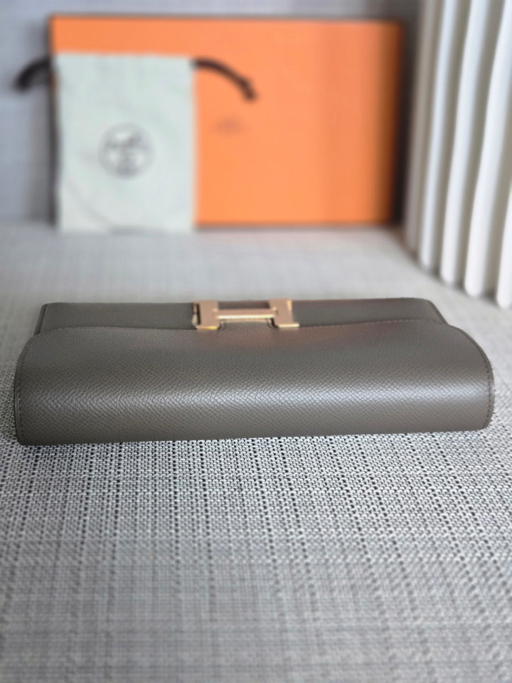 Hermes Constance to Go Long Wallet in Gris Etain Epsom Leather GHW Stamp Z 2021